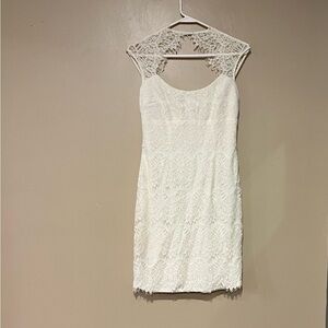 Cache Women's Dress Size 4 White Lace Mini Dress Wedding Engagement Dress